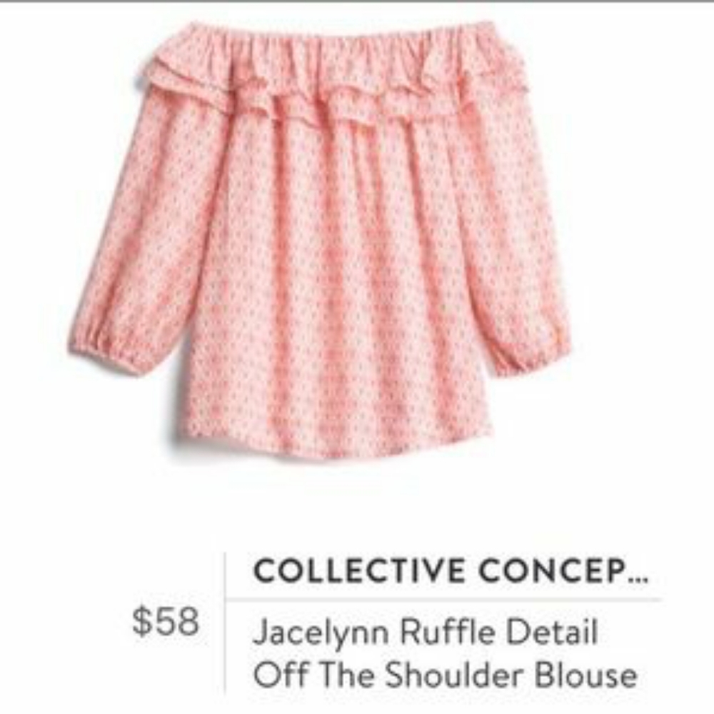 Collective Concepts off shoulder ruffle blouse
